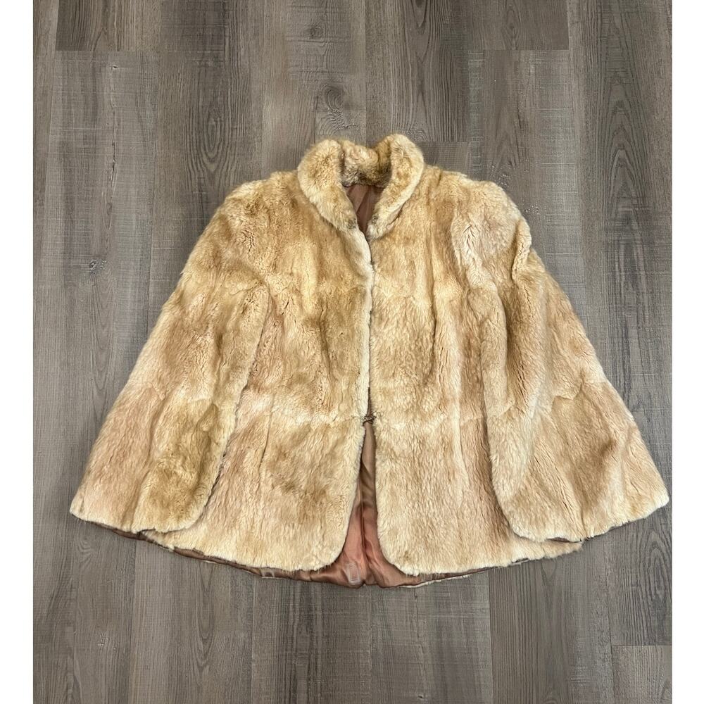Vtg Light Brown / Tan Fur Cape